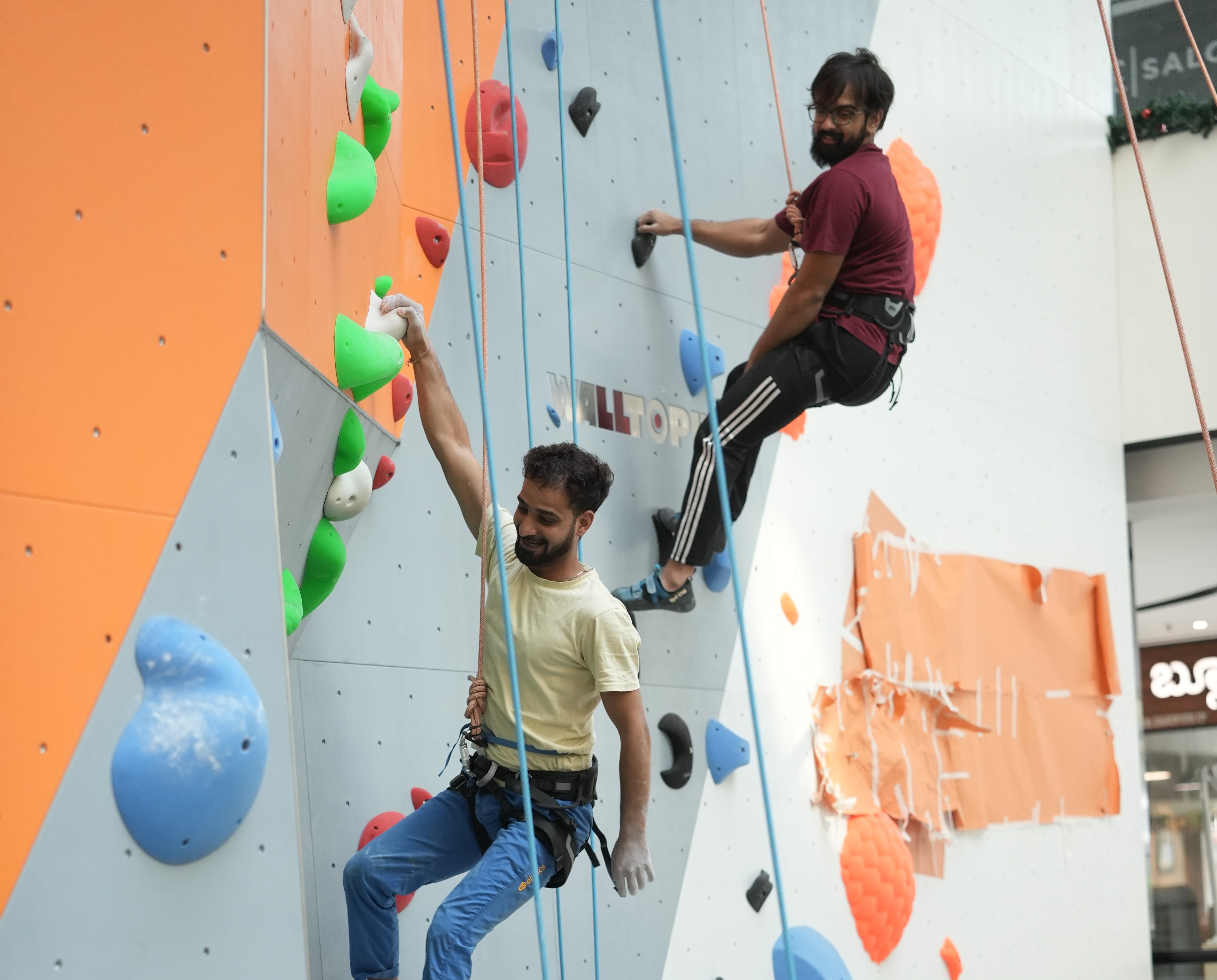 Indoor rock climbing gym