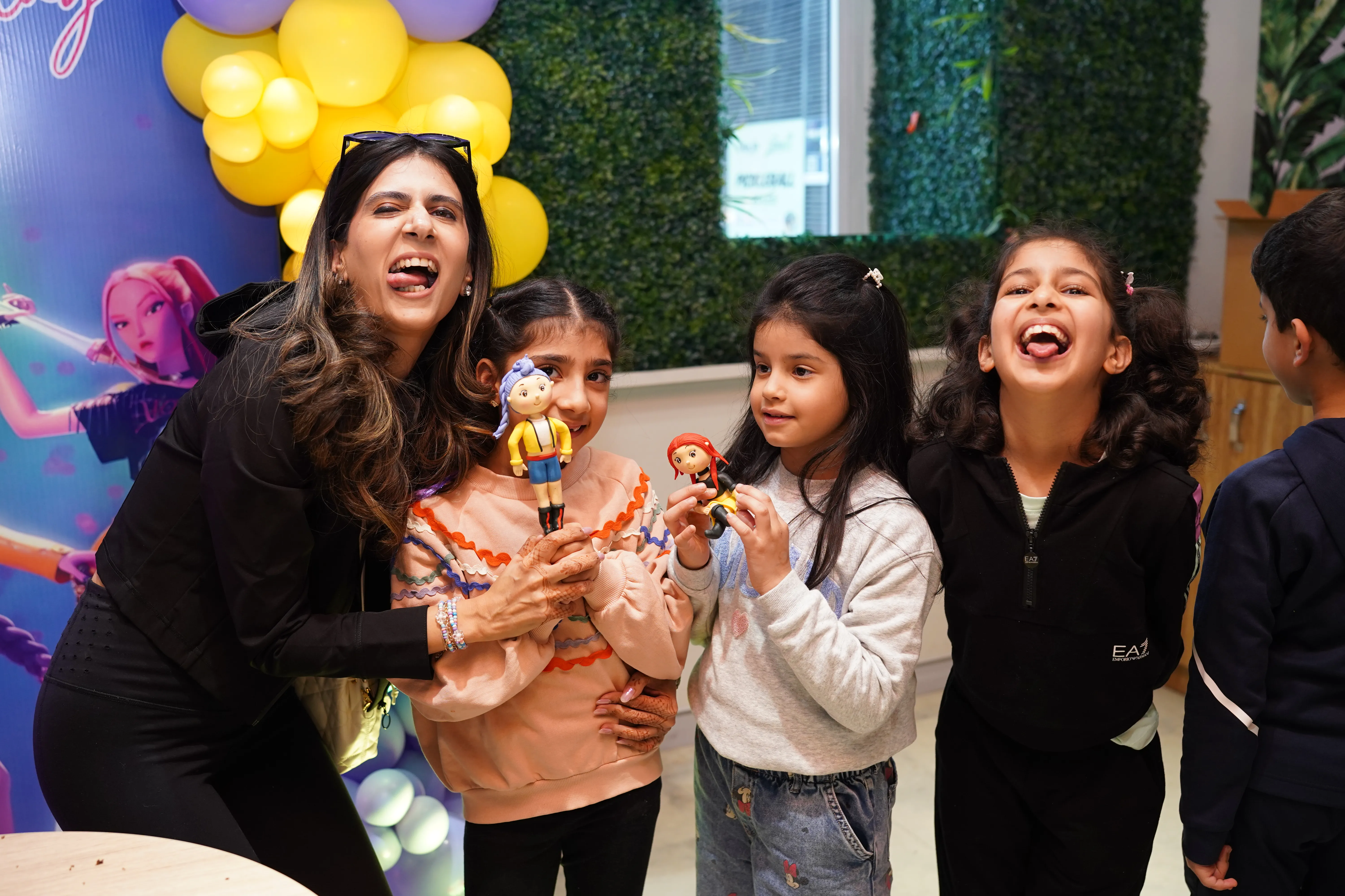 Family climbing together